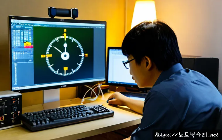 남방동 STATUS_KERNEL_MODULE_NOT_FOUND - Photorealistic IT support workstation in a compact South Korean apartment office, engineer studying ...