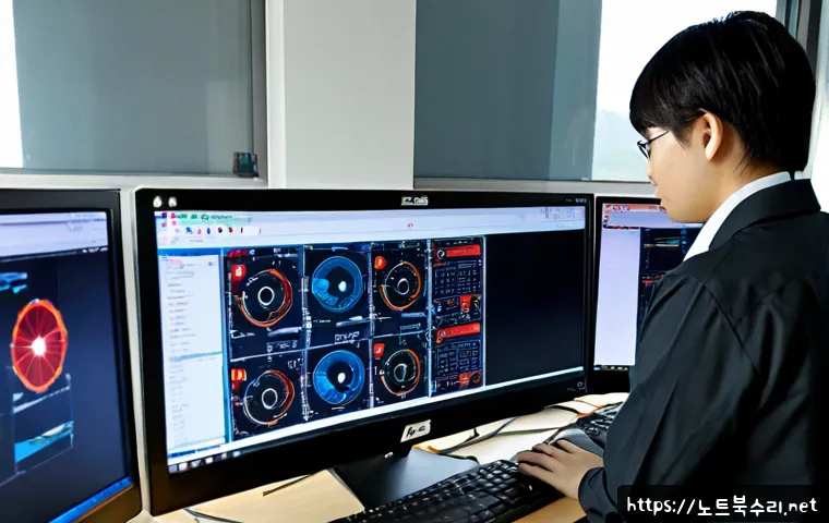 대월면 STATUS_ACCESS_VIOLATION - Photorealistic software support workstation in a quiet Daewol-myeon industrial office, dual monitors...