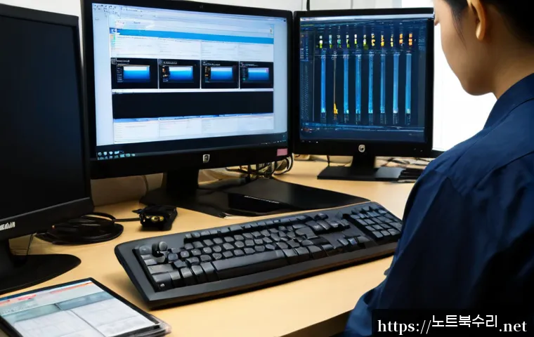 문발동 윈도우8 windows8 재설치 포맷  초기화 - Photorealistic IT technician reinstalling an operating system on a desktop workstation in a quiet Mu...