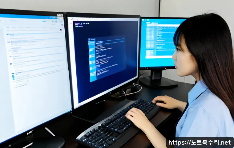 구갈동 INACCESSIBLE_BOOT_DEVICE - Photorealistic IT support workstation in a compact suburban Korean office, desktop tower opened besi...