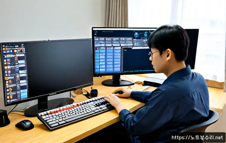 맥금동 STATUS_KERNEL_PERMISSION_DENIED - Photorealistic remote-support workstation in a quiet Geum-dong apartment office, frustrated technici...