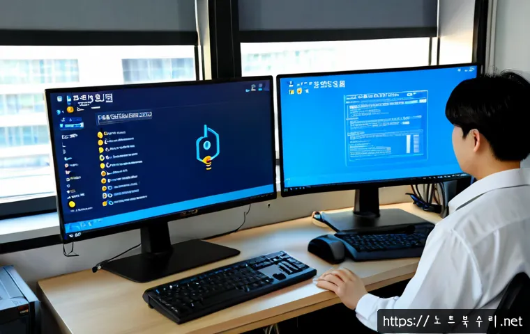 중림동 STATUS_KERNEL_BOOT_FAILURE - Photorealistic IT support workstation in a compact Jungnim-dong office near an older rail-side neigh...