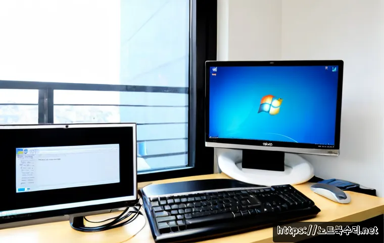 포천시 윈도우11 windows11 재설치 포맷  초기화 - Photorealistic IT support workstation in Pocheon, South Korea, a modern desktop PC displaying a clea...