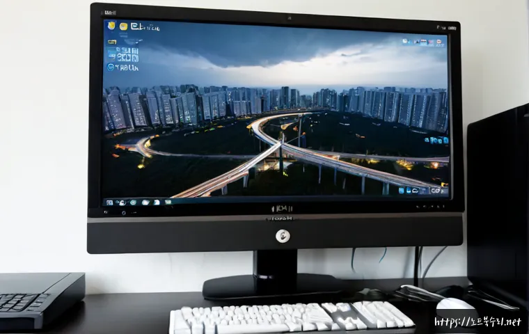 항동 STATUS_KERNEL_NETWORK_ERROR - Photorealistic IT support workstation in a quiet Hang-dong apartment office, dual monitors showing a...