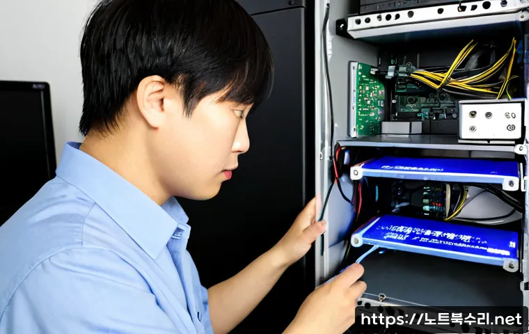 반월동 INACCESSIBLE_BOOT_DEVICE - Photorealistic desktop support workstation in Banwol-dong, South Korea, a technician examining a tow...