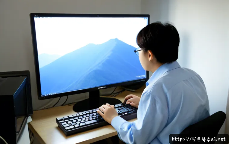 문학동 윈도우7 windows7 재설치 포맷  초기화 - Photorealistic remote computer support scene in a quiet Munhak-dong apartment, technician reinstalli...