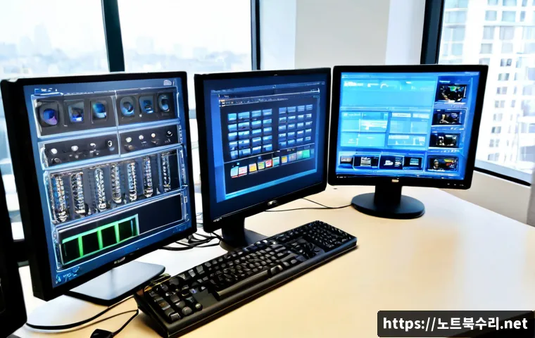 상일동 BUGCODE_USB_DRIVER - Photorealistic IT support workstation in a modern Sangil-dong apartment office, desktop tower with m...