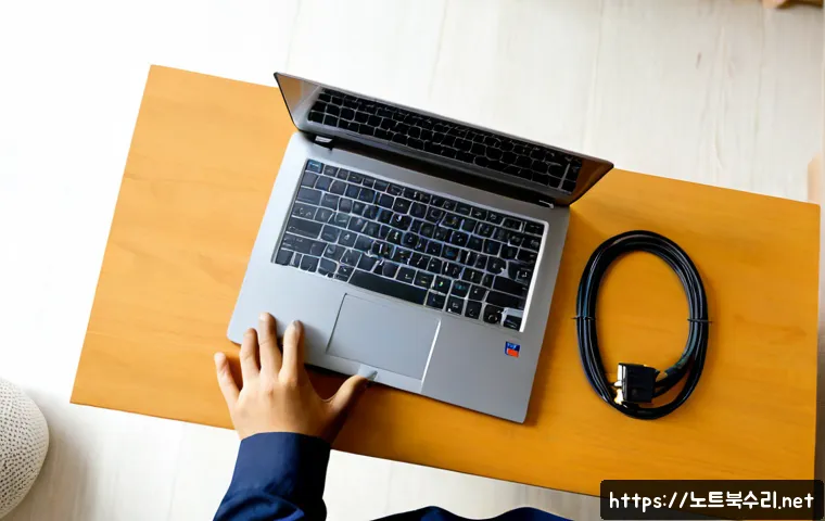 관고동 노트북 laptop 출장방문수리점 - Photorealistic laptop onsite repair in a bright Korean apartment, technician replacing an internal c...