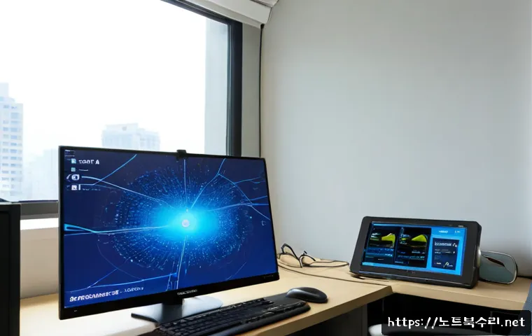 동소문동 SYSTEM_SERVICE_EXCEPTION - Photorealistic remote IT support scene in a compact Dongdaemun-area apartment office, desktop workst...