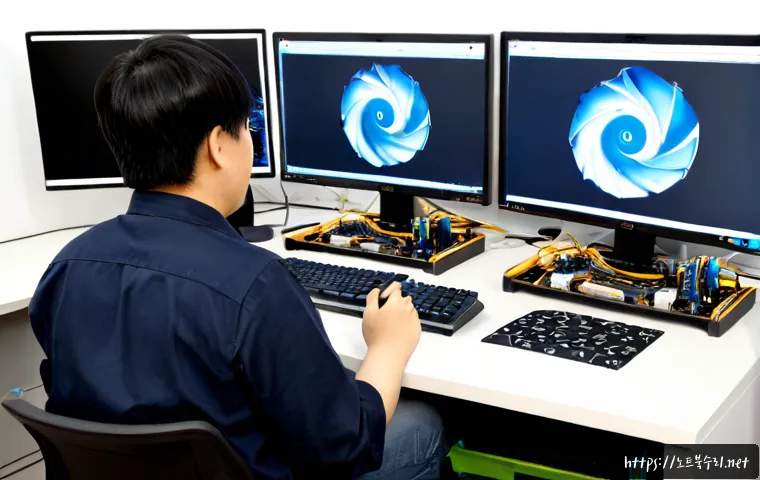 여월동 메모리조립 및 교체수리 - Photorealistic remote PC repair workstation in a quiet Yeowol-dong apartment office, technician care...
