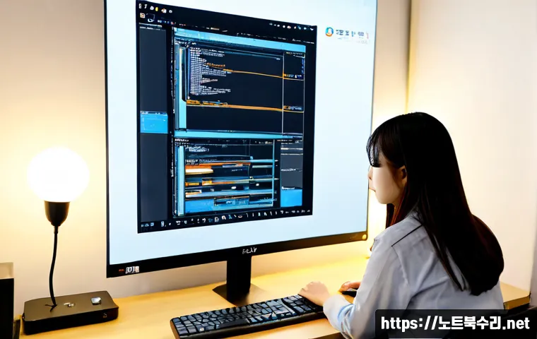 대림동 INTERNAL_POWER_ERROR - Photorealistic remote-support workstation in a compact Daerim-dong apartment office, desktop tower o...