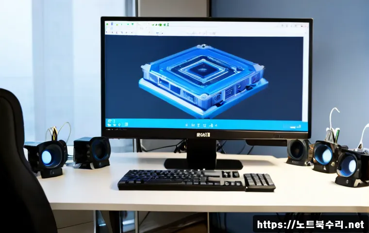 대야동 KERNEL_SECURITY_CHECK_FAILURE - Photorealistic remote IT support workstation in a compact Daeya-dong apartment office, dual monitors...