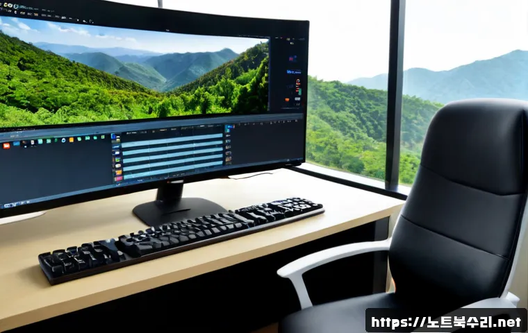 내곡동 STATUS_FLOAT_OVERFLOW - Photorealistic remote-support workstation in a quiet Naegok-dong office, ultrawide monitor showing a...