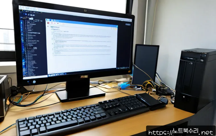 화서동 macosX재설치 포맷 초기화 - Photorealistic computer repair workstation in a Hwaseo-dong apartment study, sleek unbranded all-in-...