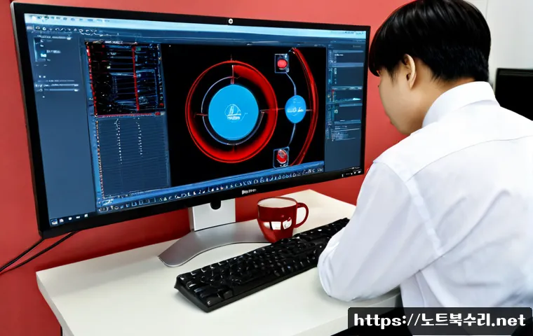 이천시 STATUS_STACK_BUFFER_OVERRUN - Photorealistic remote IT support workstation in Icheon, South Korea, a worried office technician rev...