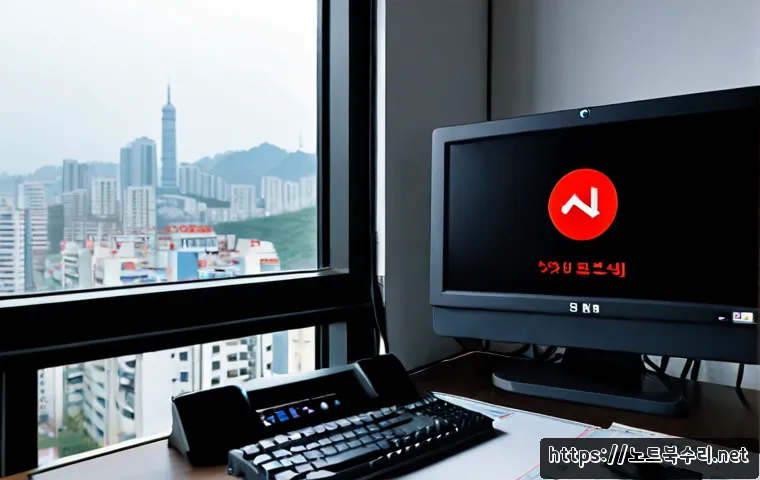 하야동 VENDOR_DEFINED_ERROR - Photorealistic IT support workstation in a compact Haya-dong apartment office, dual monitors showing...