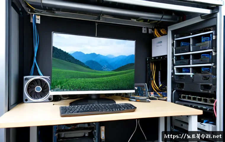 한강로 맥윈도우 부트캠프_bootcamp 재설치 포맷  초기화 - Photorealistic remote-support workstation in a compact Hangang-ro electronics repair studio, silver ...