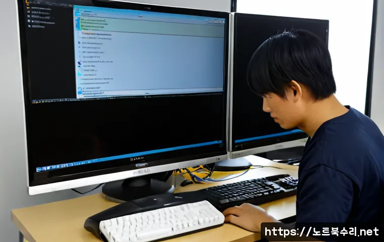 매산로 centos재설치 포맷  초기화 - Photorealistic IT workstation in a small Maesan-ro office near a transit district, technician reinst...