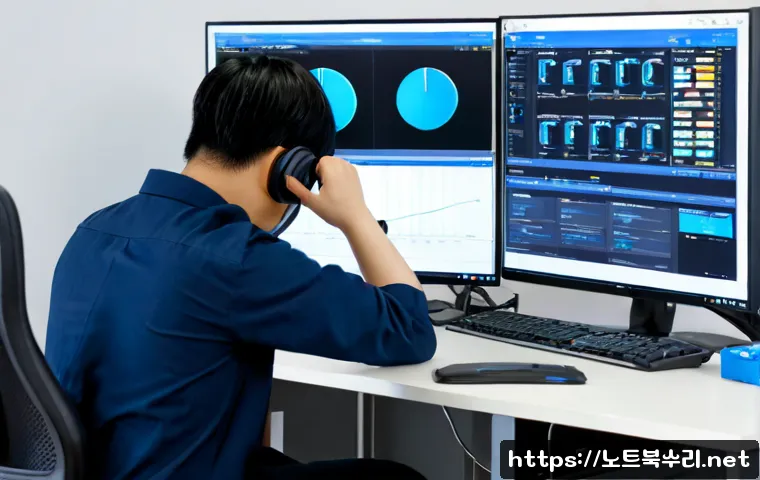 송탄동 STATUS_KERNEL_SECURITY_CHECK - Photorealistic remote IT support workstation in a compact Korean office, desktop monitor showing a n...