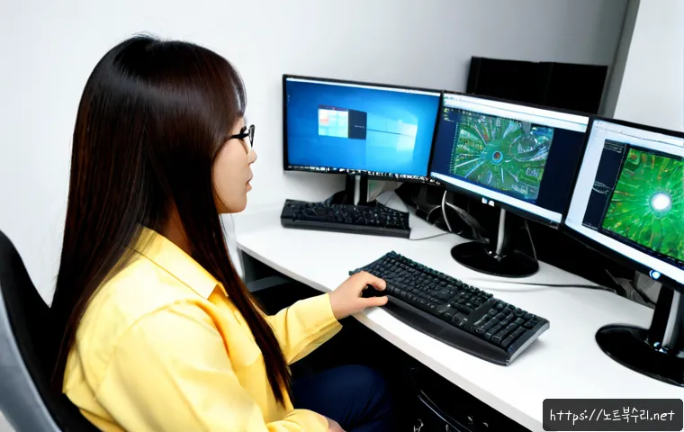 봉담읍 HARDWARE_FAILURE - Photorealistic IT support workstation in a modern suburban Korean office near Bongdam-eup, desktop t...