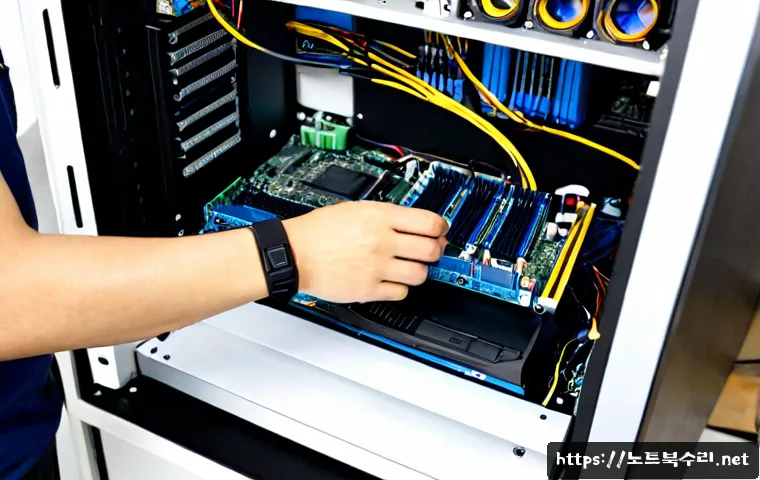 송학동 RAM조립 및 교체수리 - Photorealistic desktop PC repair workstation in a compact Songhak-dong neighborhood computer shop, t...