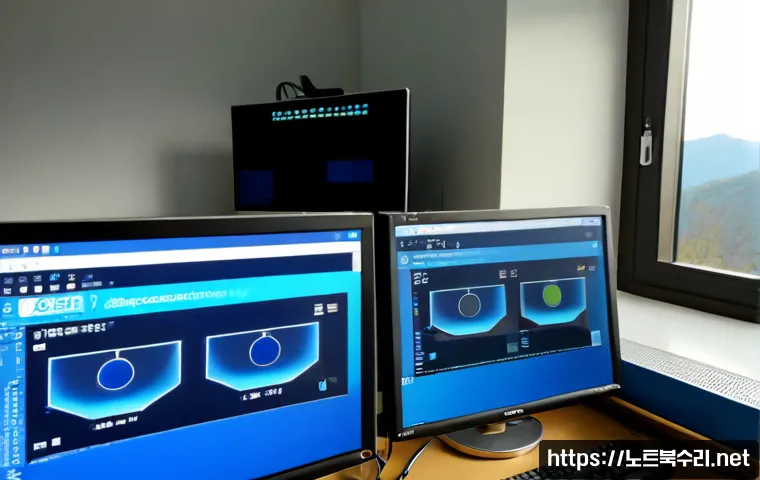 공도읍 HAL_INITIALIZATION_FAILED - Photorealistic remote-support workstation in a compact Gongdo-eup apartment office, dual monitors sh...