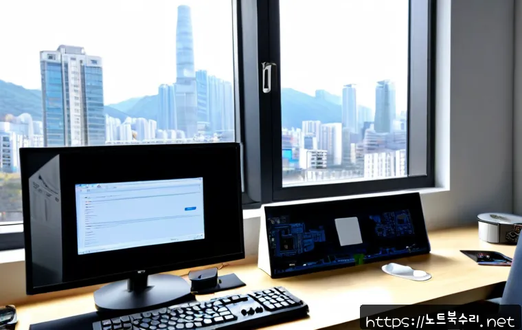 영화동 윈도우11 windows11 재설치 포맷  초기화 - Photorealistic PC repair workstation in a compact Korean apartment, Windows 11 reinstallation in pro...