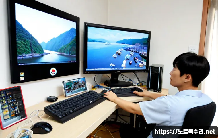 성복동 HDD조립 및 교체수리 - Photorealistic computer repair workstation in a quiet Seongbok-dong apartment home office, technicia...