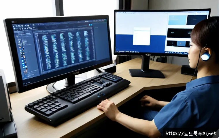 기산동 윈도우10 windows10 재설치 포맷  초기화 - Photorealistic remote-support workstation in a quiet Gisan-dong apartment, desktop PC undergoing a c...