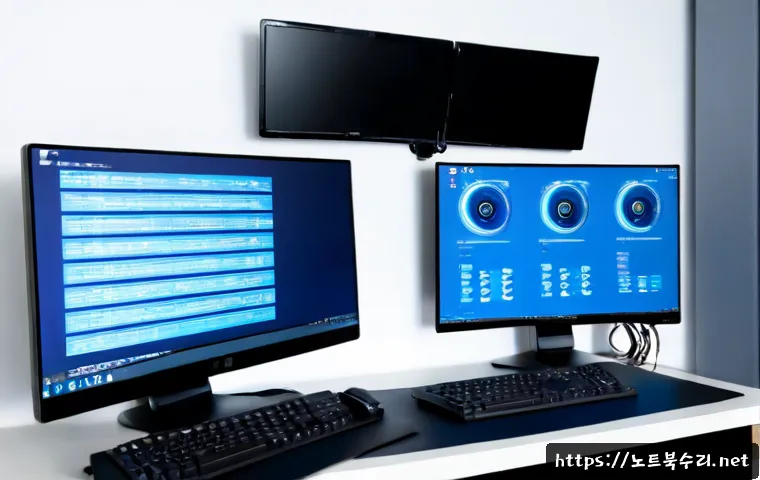 반포동 DRIVER_PORTION_MUST_BE_NONPAGED - Photorealistic IT support workstation in a refined Banpo-dong high-rise apartment office, dual monit...