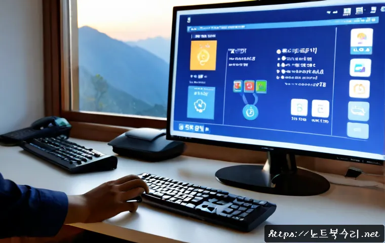 관인면 KERNEL_STACK_INPAGE_ERROR - Photorealistic remote-support workstation in a quiet Gwanin-myeon home office, desktop monitor showi...