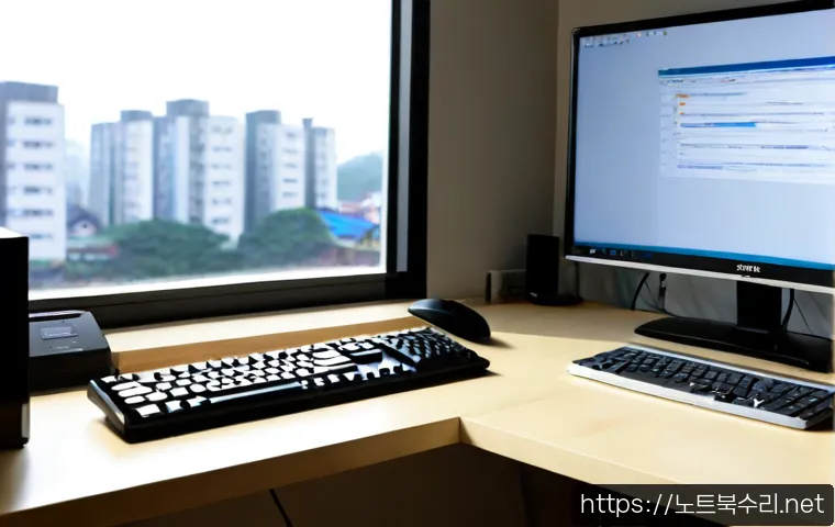 와동 윈도우10 windows10 재설치 포맷  초기화 - Photorealistic remote computer support scene in a tidy Wadong apartment workspace, desktop tower con...