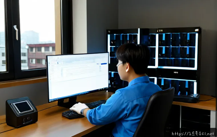 합정동 HARDWARE_MEMORY_FAILURE - Photorealistic IT support workstation in a compact Hapjeong neighborhood office, desktop tower opene...