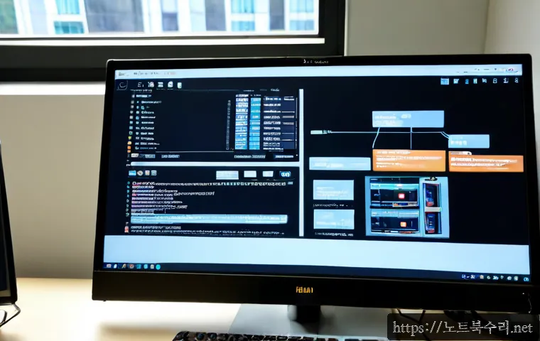 회기동 STATUS_INVALID_DEVICE_REQUEST - Photorealistic remote IT support workstation in Hoegi-dong, Seoul, dual monitors showing a clean abs...