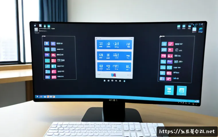동양동 press  f4  key - Photorealistic IT support workstation in a quiet Dongyang-dong apartment office, dual monitors showi...
