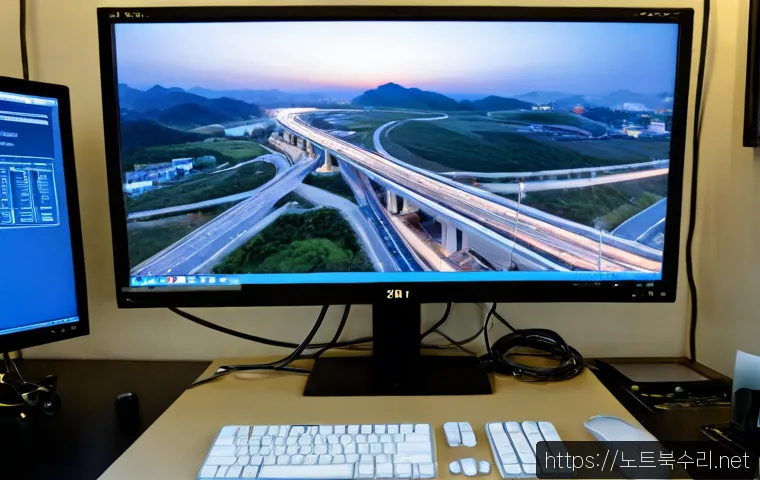 서패동 STATUS_KERNEL_CONNECTION_TIMEOUT - Photorealistic IT support workstation in a quiet Seopaedong office, ultrawide monitor showing a stal...