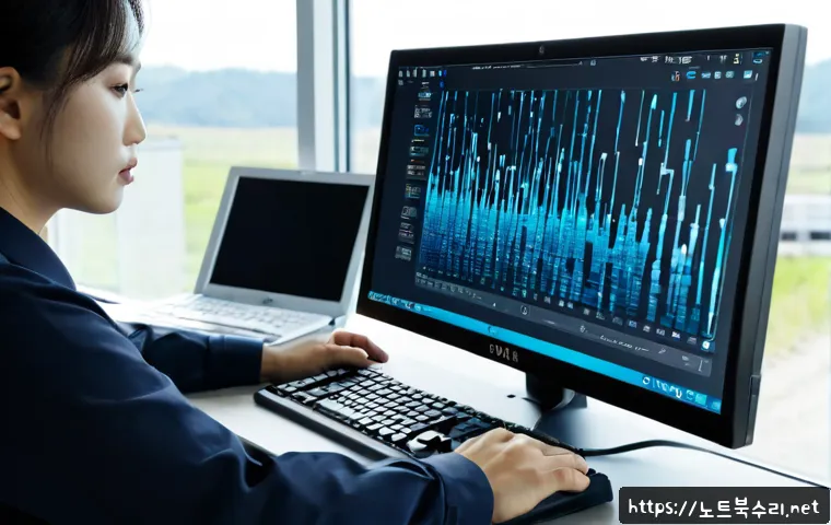 청북면 STATUS_ACCESS_VIOLATION - Photorealistic remote-support workstation in a modern office near a quiet rural-industrial district,...