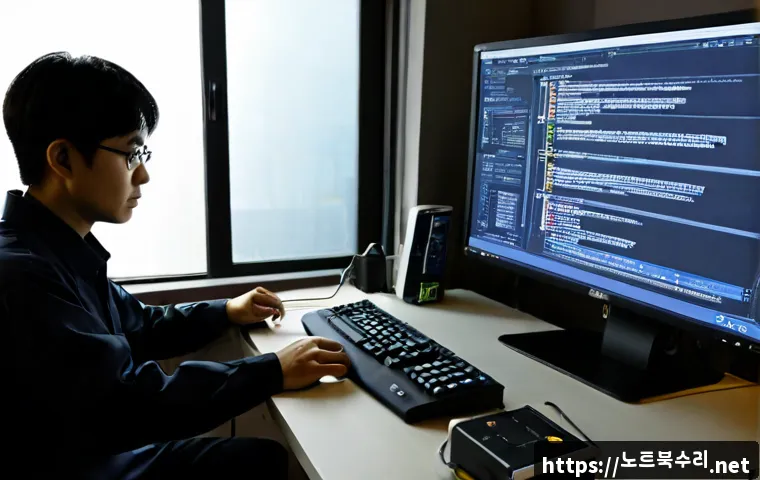 초일동 a disk read error occurred - Photorealistic remote-support workstation in a quiet Choil-dong apartment office, desktop computer h...