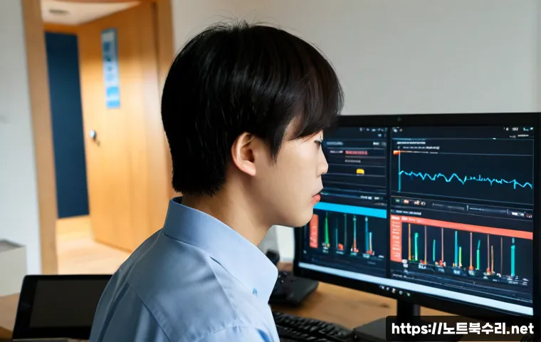 포동 STATUS_CONNECTION_REFUSED - Photorealistic remote-support workstation, frustrated IT technician viewing a desktop application wi...