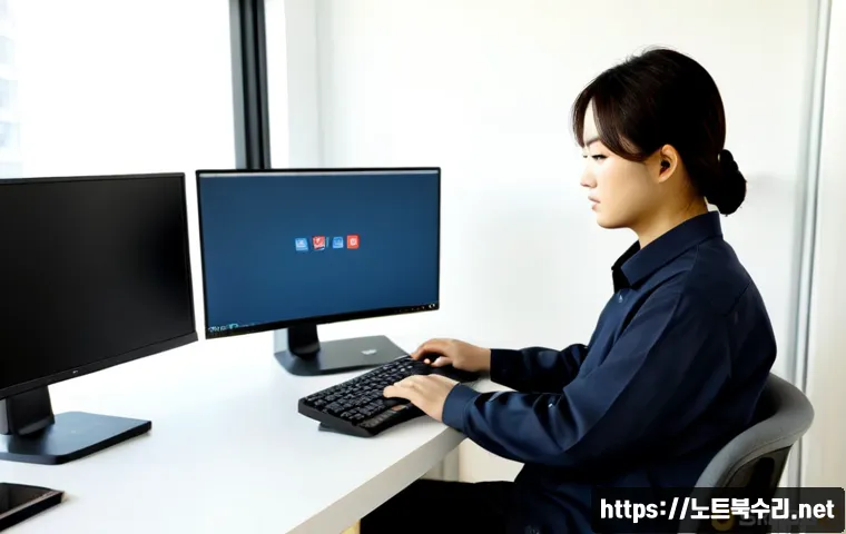신당5동 STATUS_DISK_READ_FAILURE - Photorealistic IT support workstation in a compact Sindang 5-dong apartment office, technician inspe...