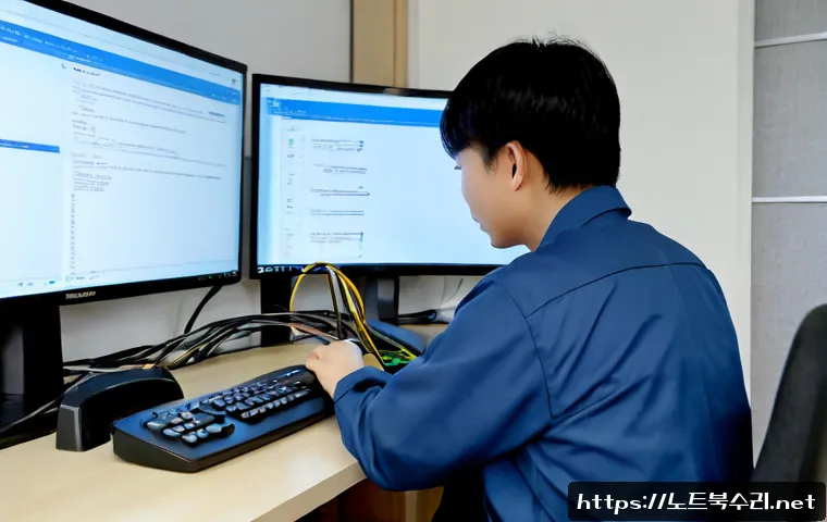 덕교동 STATUS_KERNEL_FILE_SYSTEM_ERROR - Photorealistic remote IT support workstation in a compact Deokgyo-dong apartment office, dual monito...