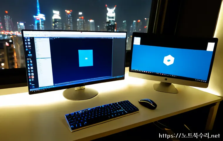 신천동 DPC_WATCHDOG_VIOLATION - Photorealistic product design workstation in a compact Sincheon-dong apartment office, dual monitors...