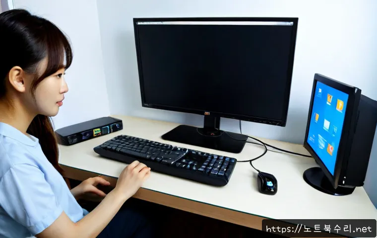 지행동 입력신호가 없습니다 - Photorealistic remote-support workstation in a compact apartment near a Korean suburban transit dist...