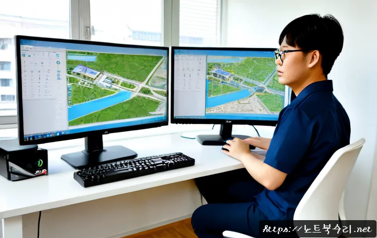 신월동 워크스테이션출장방문수리점 - Photorealistic remote-support technician repairing a powerful desktop workstation in a compact Shinw...