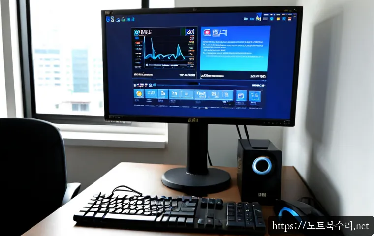 내동 WATCHDOG_VIOLATION - Photorealistic IT support workstation in a quiet Korean residential office, dual monitors showing a ...