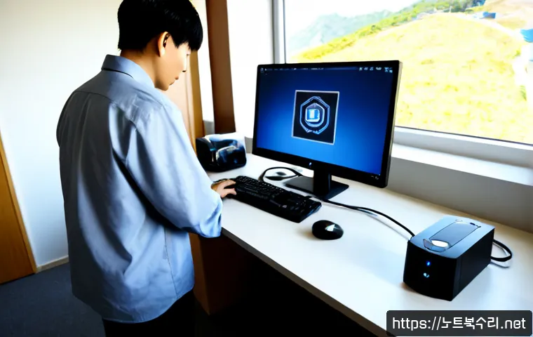 신현동 STATUS_FILE_INVALID - Photorealistic remote-support workstation in a compact apartment office near a quiet Korean resident...