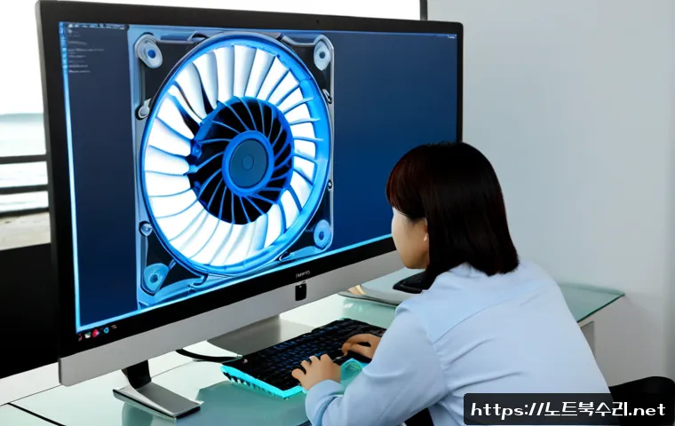 덕적면 팬돌다 멈춤 - Photorealistic island office workstation, desktop computer frozen during a detailed 3D mechanical de...