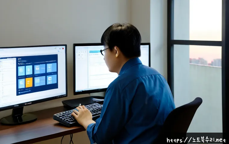 직동 STATUS_UNSUCCESSFUL - Photorealistic remote-support workstation in a quiet Jikdong apartment office, technician examining ...
