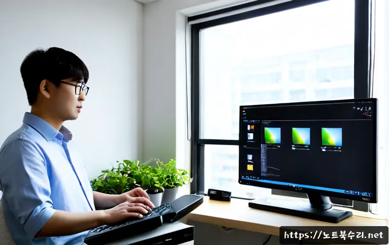 연희동 STATUS_INVALID_THREAD - Photorealistic remote-support workstation in a quiet Yeonhui-dong apartment studio, IT specialist re...