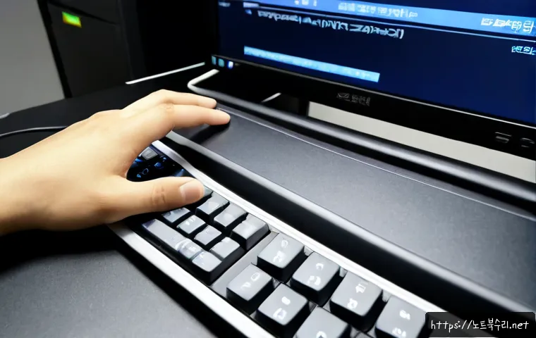 수석동 Press Ctrl Alt Del to restart - Photorealistic remote-support workstation in Seoksuk-dong, a desktop monitor frozen on a dim system ...